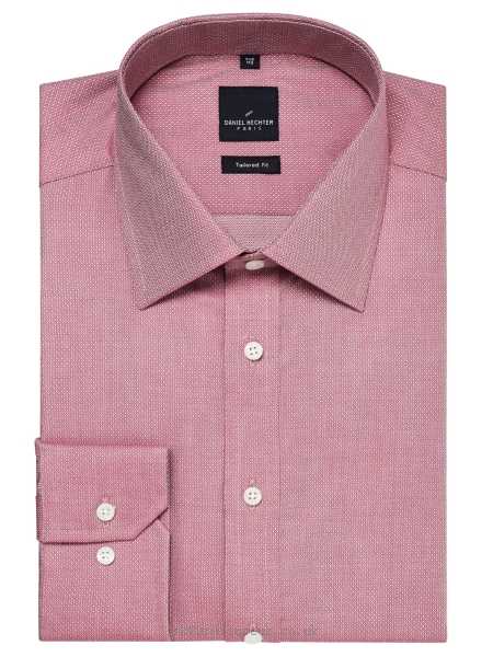 Mens Shirts Daniel Hechter Diamond Jacquard Tailored Shirt, Pink Pattern Formal 121833 100% cotton